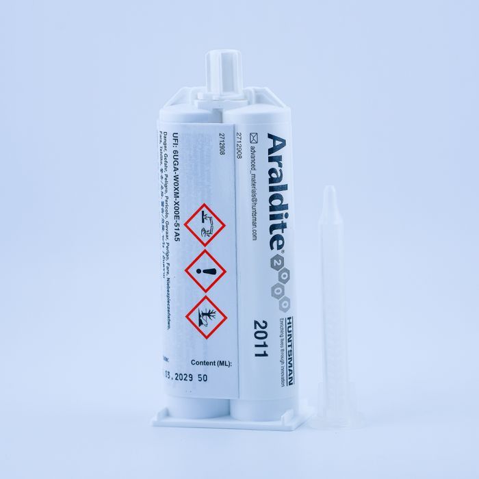 Araldite® 2011 50ml  fliessfähiger 2-Komponenten-Allzweck-Industrie-Epoxidklebstoff gelb mit NASA Outgasing Zertifizierung