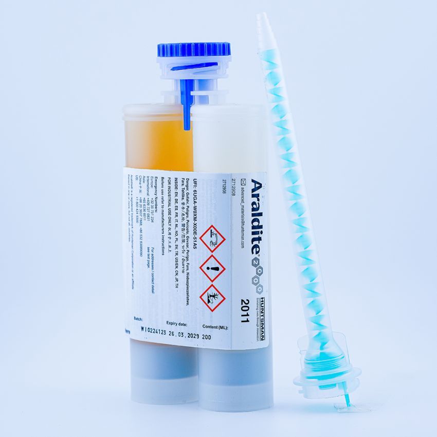 Araldite® 2011  200ml fliessfähiger 2-Komponenten-Allzweck-Industrie-Epoxidklebstoff gelb mit NASA Outgasing Zertifizierung